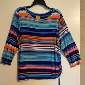 Ruby Rd. three-quarter length cotton knit top